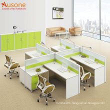 Open space office furniture cross type table partition office workstation for 4 people